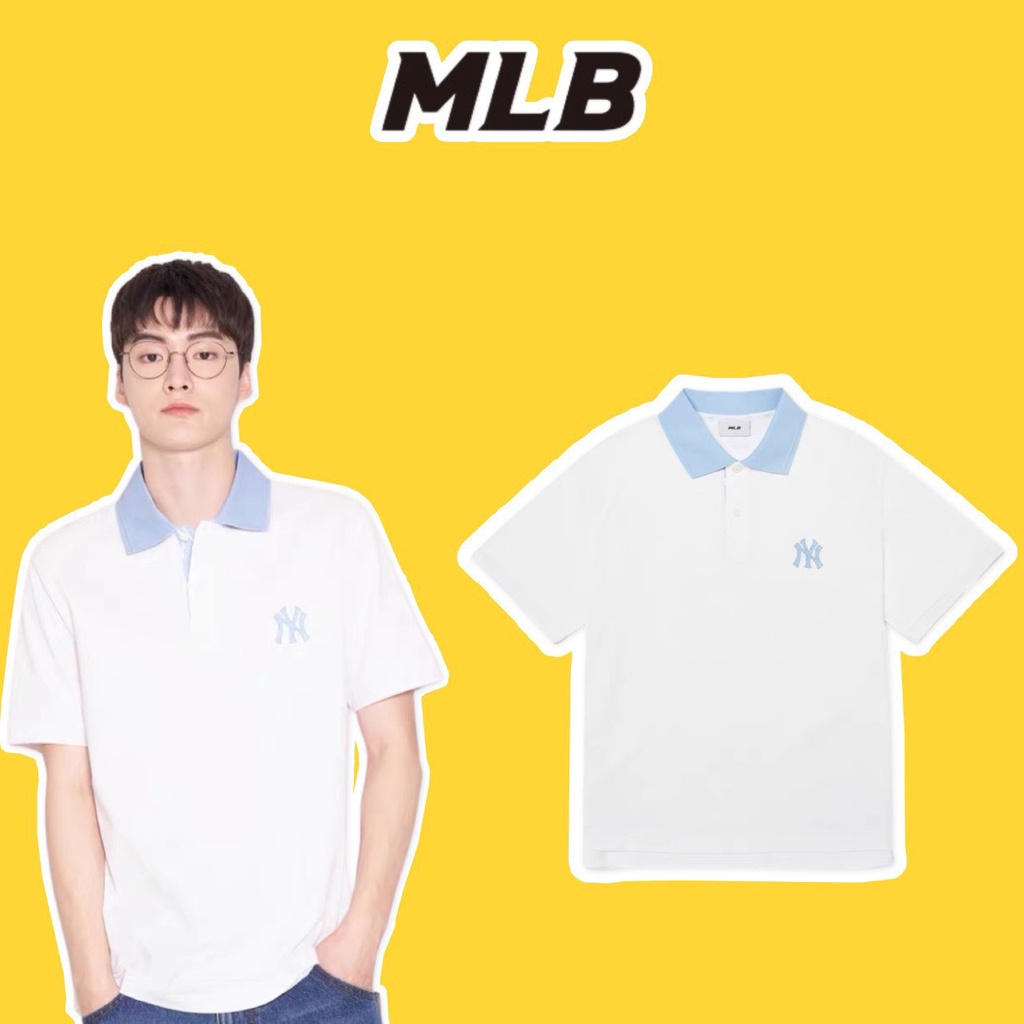 Polo NY MLB Basic unisex nam nữ in hình Monogram Mega -Logo cá tính THE.LAZ