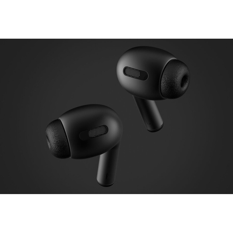 Tai nghe bluetooth mini Blackpods Pro, Mầu đen nhám huyền bí, Có chống ồn, đỏi tên, Định vị, Sạc không dây. BH 6 tháng