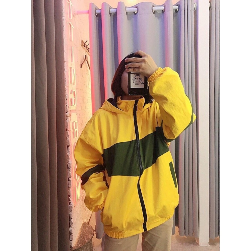 Áo khoác dù có nón KD8 sọc ngang lớn, chống thấm nước, chất liệu dù cao cấp, form unisex Hàn Quốc | BigBuy360 - bigbuy360.vn