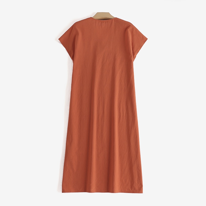 Đầm midi ZANZEA vải cotton màu trơn cổ chữ V thời trang cho nữ