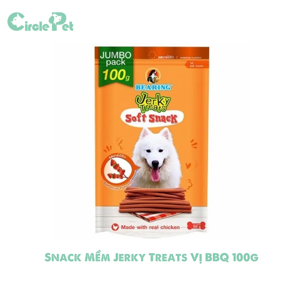 Snack Mềm Jerky Treats Cho Thú Cưng Nhiều Bị Bổ Sung Dinh Dưỡng Và Khoáng Chất Túi 100g