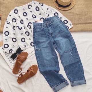 Quần baggy jeans rách