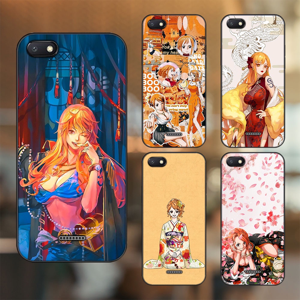 Ốp lưng Xiaomi Redmi 6A viền đen in hình Nami One Piece Đảo Hải Tặc