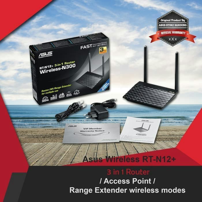 Thiết Bị Phát Sóng Wifi 3 Trong 1 Asus Rt-n12 + 300mbps Đen