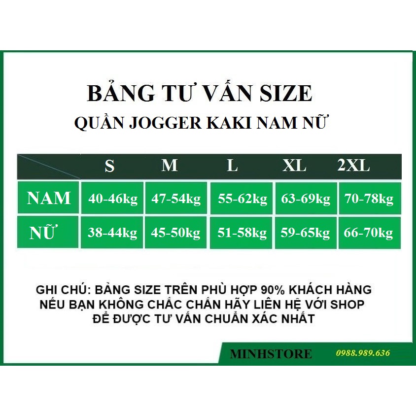 QUẦN JOGGER KAKI RẰN RI NAM NỮ HÀN QUỐC CAO CẤP (IB note chọn SIZE) - Minhstore