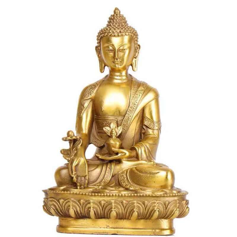 Tượng Phật Dược Sư Đồng Cao 21cm