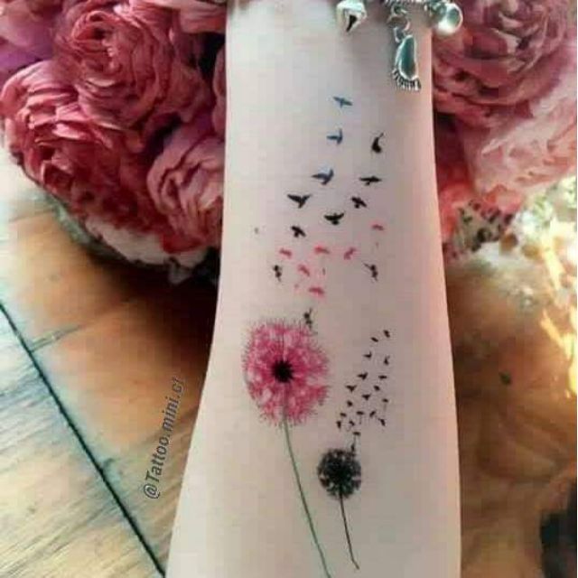 Hình xăm dán bồ công anh.Xăm dán tatoo mini tạm thời, size &lt;10x6cm