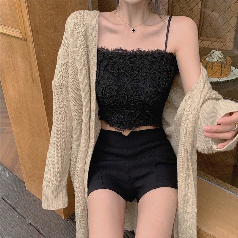 Áo croptop thiết kế mới phối ren thời trang dành cho nữ 2021