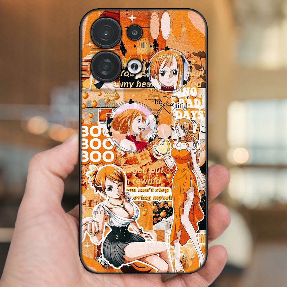 Ốp lưng Oppo Reno 8 5G viền đen in hình Nami One Piece Đảo Hải Tặc