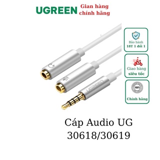 Cáp chia 3.5mm audio và microphone vỏ nhôm ugreen 30618 30619 av141