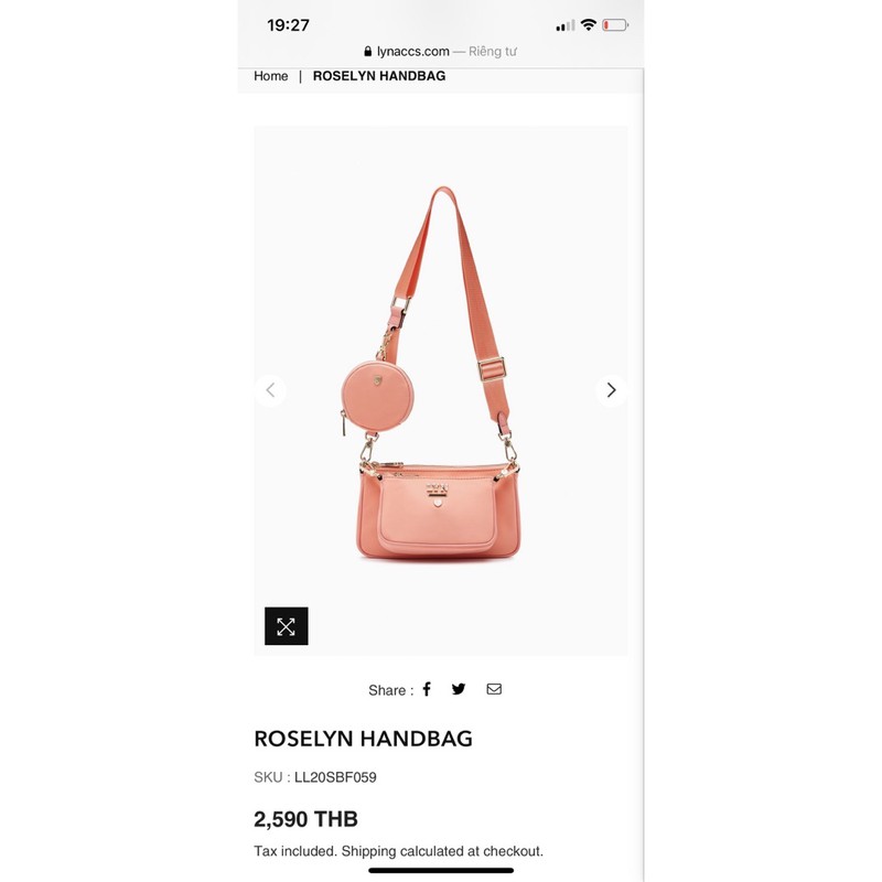 Set đeo chéo 3 món  LYN  ROSELYN HANDBAG 𝐦𝐚̂̃𝐮 𝐦𝐨̛́𝐢