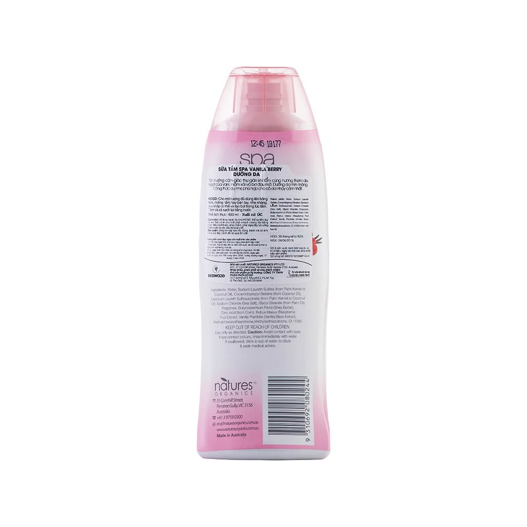 Sữa Tắm Nature Organic Spa Berry Dưỡng Da 400ml