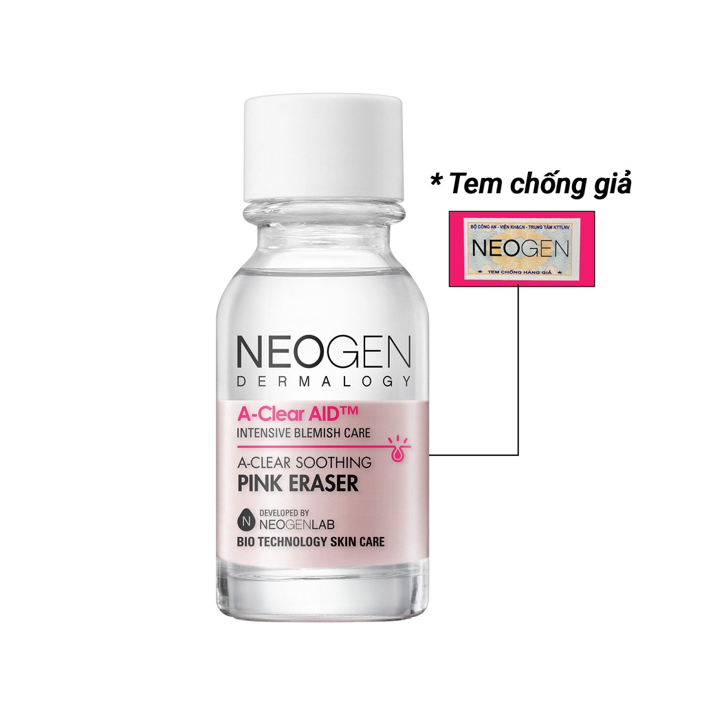Chấm Mụn 2 Lớp Neogen Dermalogy Giảm Sưng Viêm Mụn 15ml A-Clear AID Soothing Pink Eraser 15ml