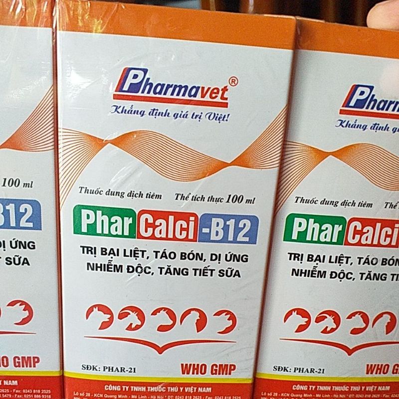 Calci B12 cho vật nuôi bị bại liệt táo bón tăng tiết sữa, canxi, chó mèo, gà đá, chim, thú cưng, lợn gà, gà đá