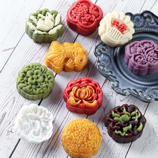 Dụng cụ ấn/6 khuôn làm bánh trung thu hình hoa 50g DIY