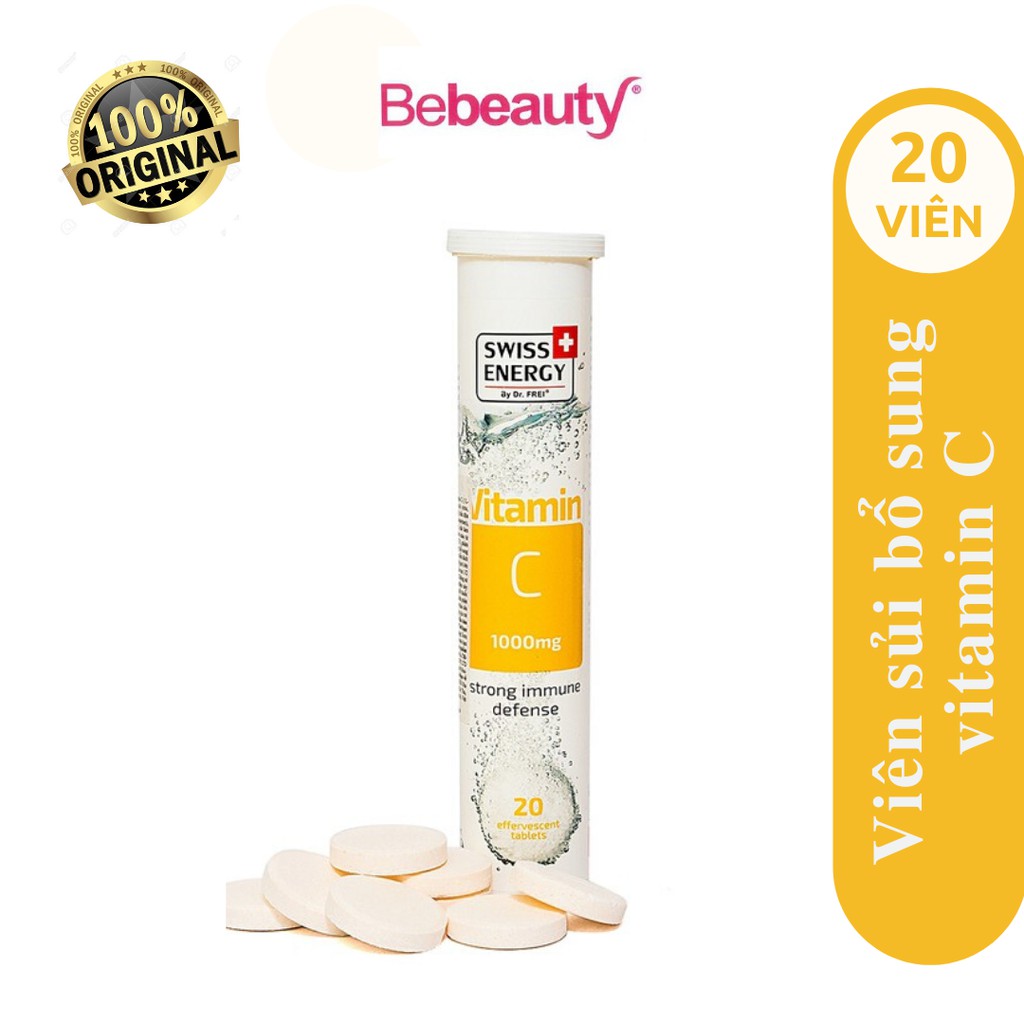 Viên sủi bổ sung vitamin C tăng cường sức đề kháng Swiss Energy Vitamin C 1000mg (Tuýp 20 viên) Thụy Sĩ <0305627>