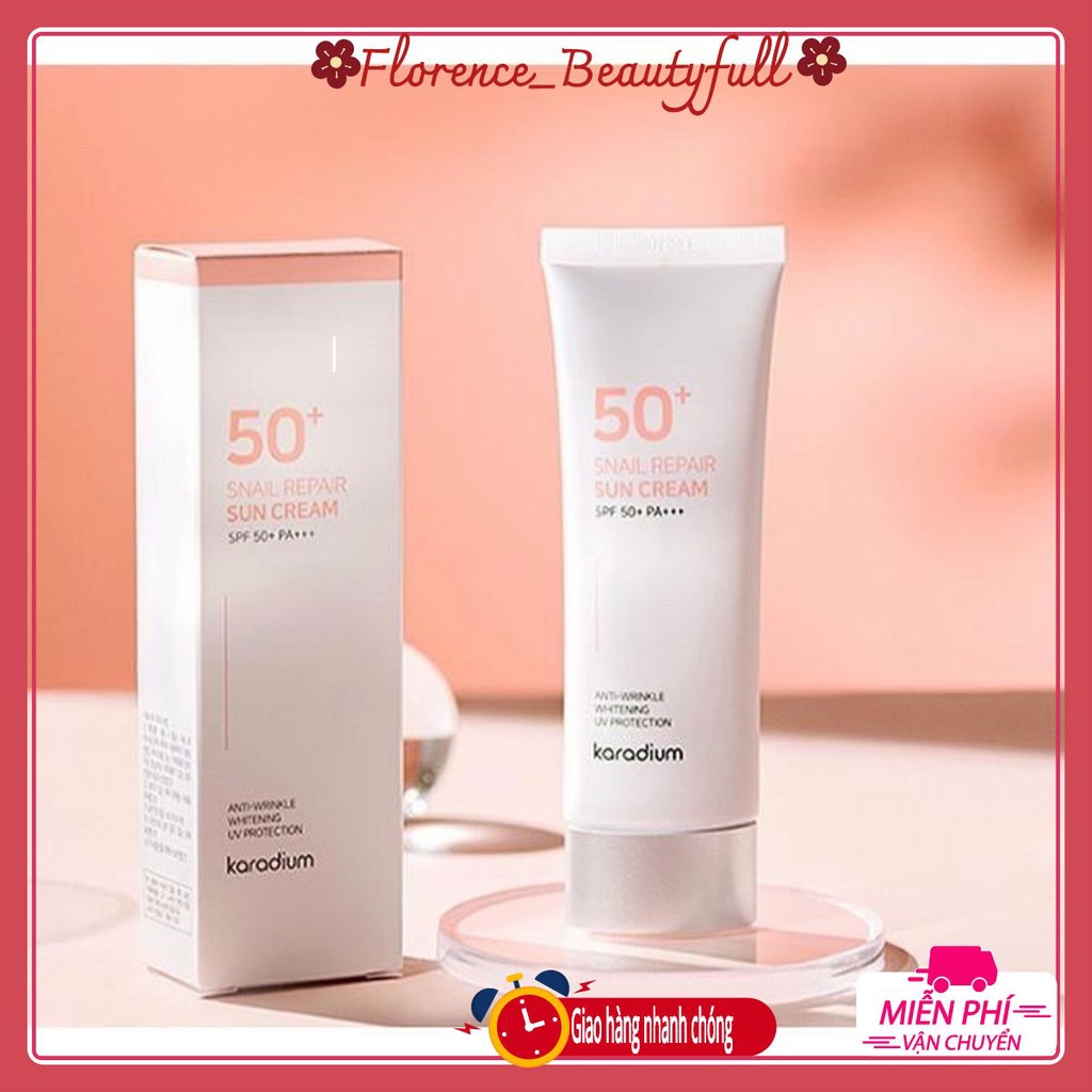 KEM CHỐNG NẮNG / KARADIUM / Kem Chống Nắng Nâng Tone Da Karadium Snail Repair Sun Cream SPF 50+ PA+++