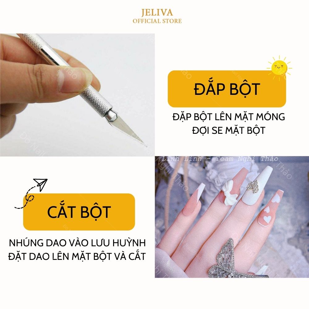 Dao cắt bột nail inox JELIVA phụ kiện làm móng