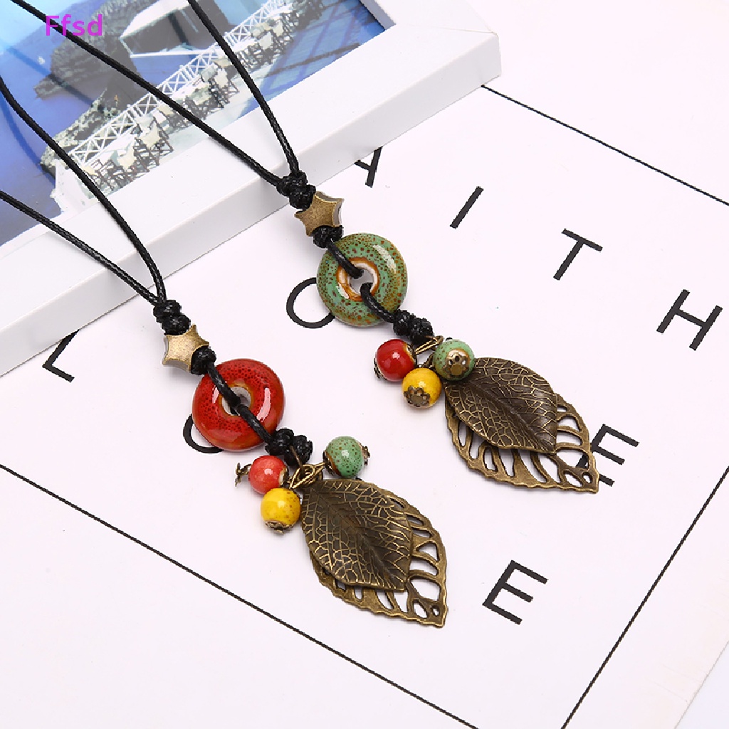 {Ffsd} Vòng cổ Hạt Gốm Sứ Thời Trang Dân Tộc Quà Tặng Trang Sức Quyến Rũ Cho Nữ