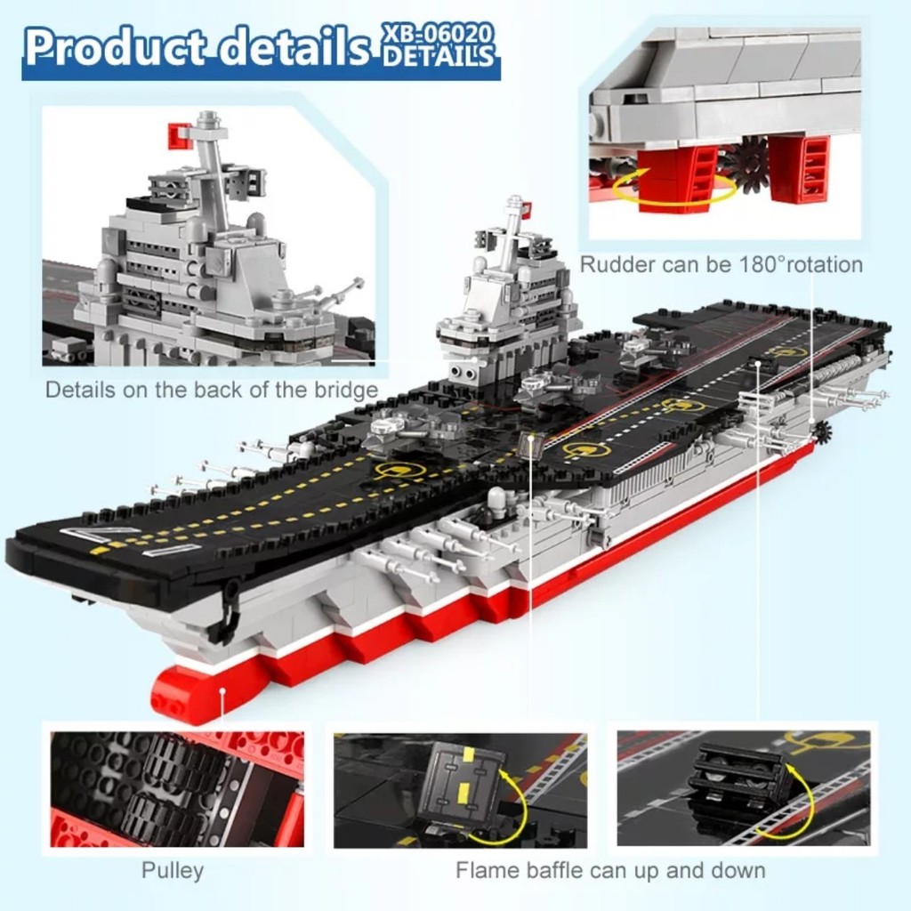 (CÓ SẴN) Lắp ghép Mô hình Army xingbao 06020 AirCraft Carrier lắp ráp tàu sân bay siêu to