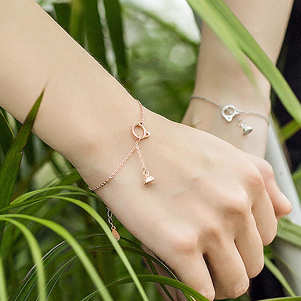 EXPEN Set 2 Vòng Tay Thép Titan Hình Mèo Dễ Thương Cho Cặp Đôi