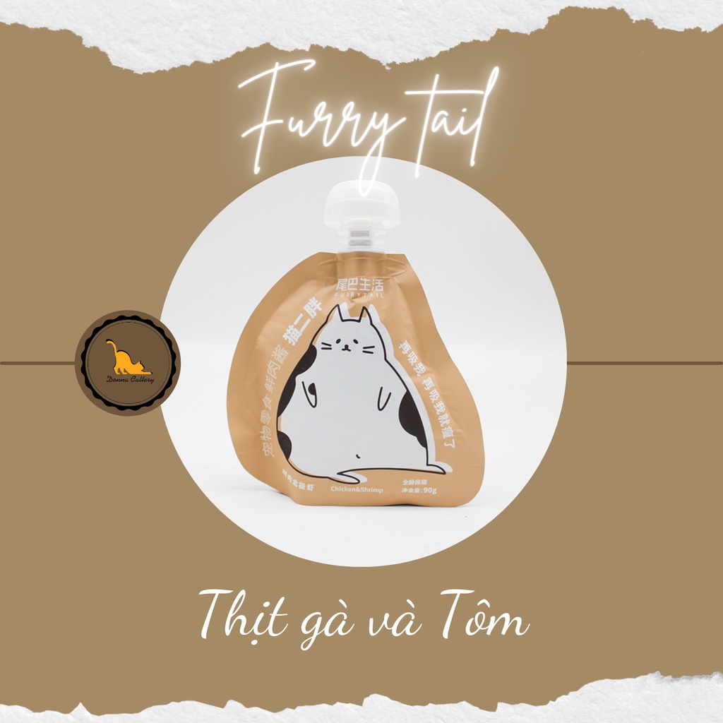 SÚP VẶN FURRY TAIL TUÝP 90g ĐỦ VỊ CHO MÈO