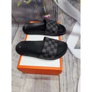 Dép quai ngang nam lv 2 màu đen + nâu 00006