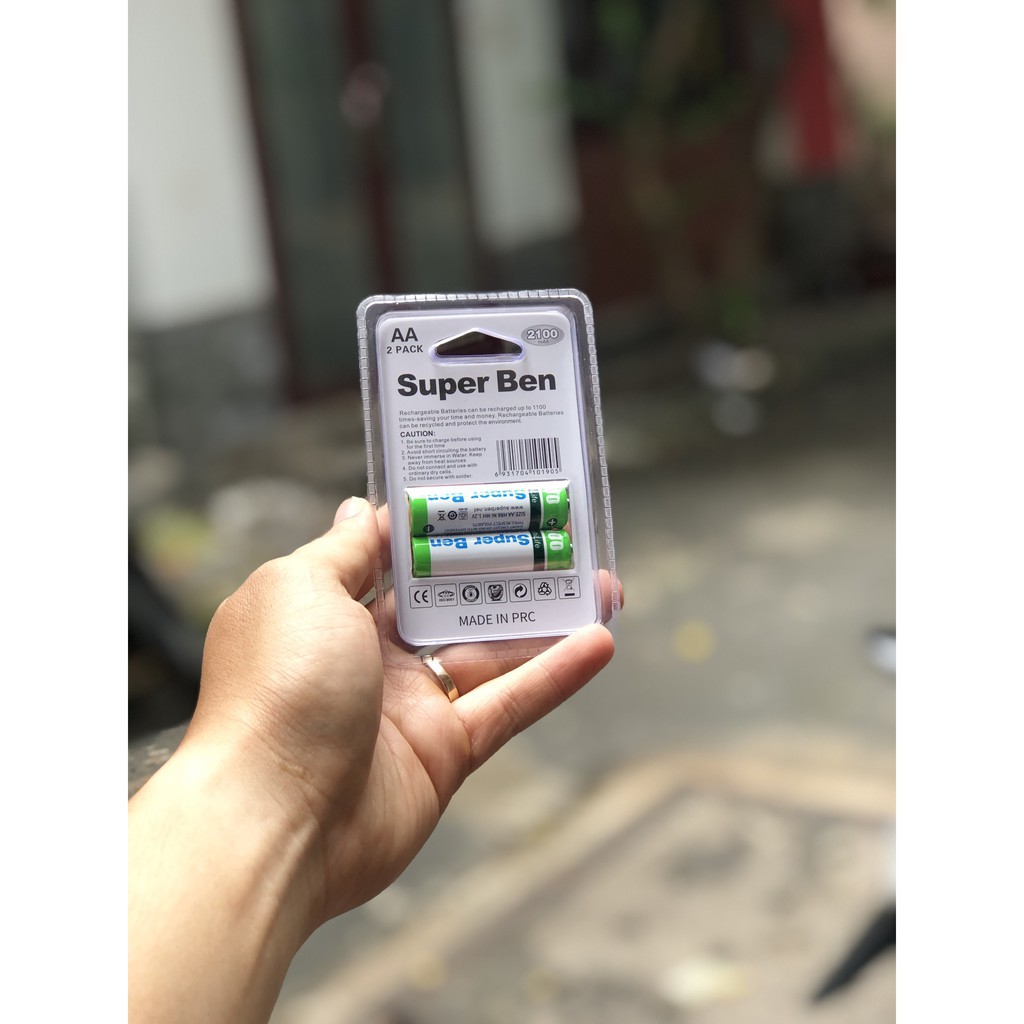 [GIAO HỎA TỐC] Pin và Sạc SuperBen Ni-MH AA vỉ 4 viên 2100mAh &amp; 3200mAh Rechargeable