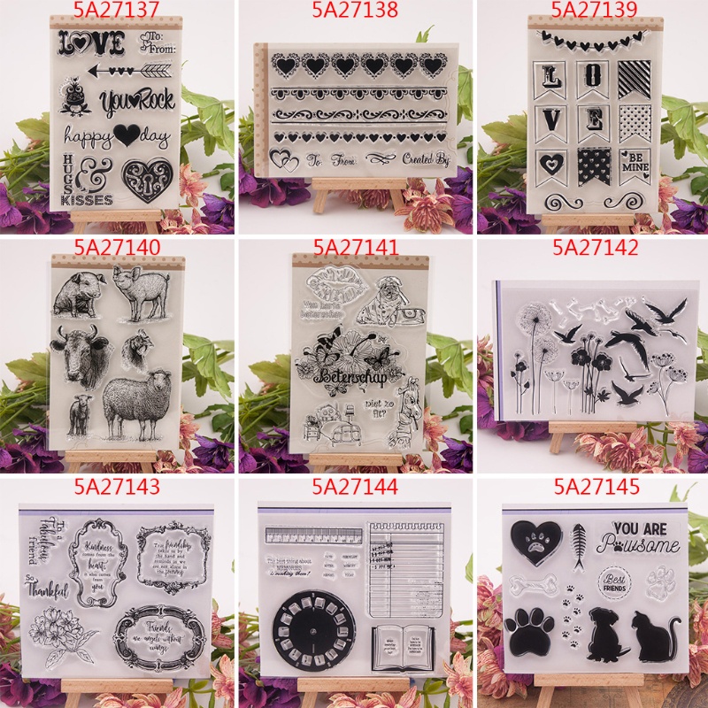Con Dấu Silicone Trong Suốt In Hình Trái Tim Trang Trí Scrapbook