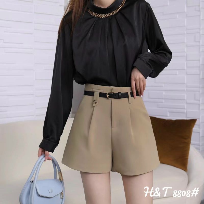 Quần sooc vải kèm đai da hàng QCL1