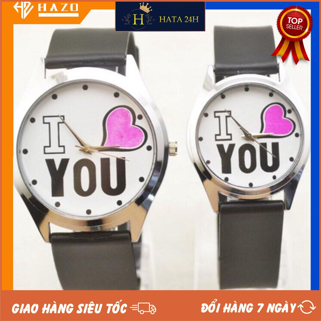 [GIÁ SỈ] ĐỒNG HỒ CẶP ĐÔI NAM NỮ DÂY DA I LOVE YOU CỰC ĐẸP