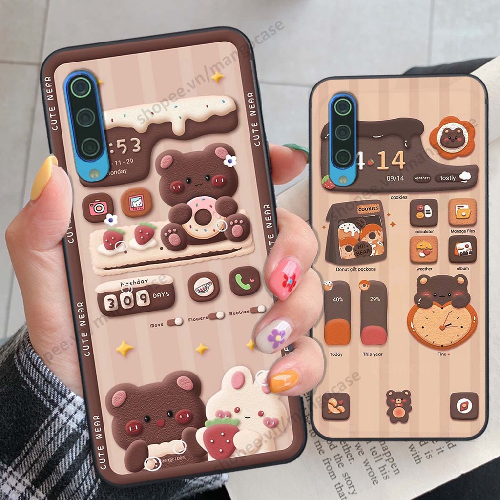 Ốp lưng Xiaomi Mi 9 SE hình gấu, thỏ, đồng hồ cute dễ thương
