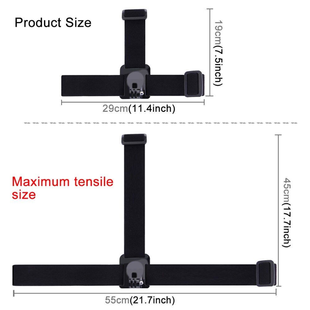 Bộ dây đeo đầu và đầu co giãn PULUZ Go Pro cho GoPro NEW HERO/HERO6/5/4/3+DJI OSMO Action 2