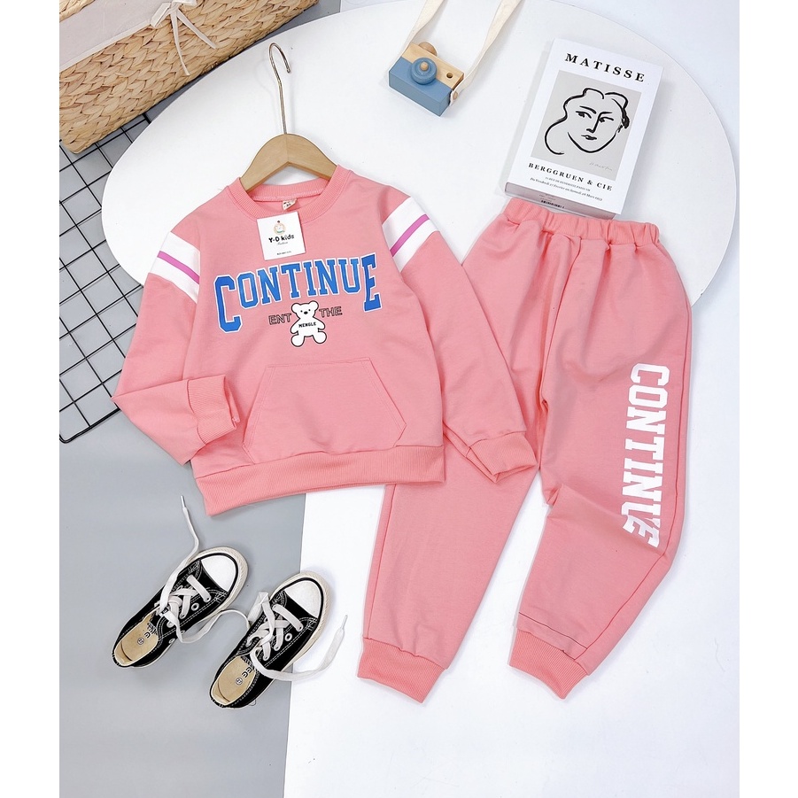 Bộ Thun Dài Tay Bé Gái, Bộ thun bé nhiều mẫu mã, kiểu dáng đơn giản 013828
