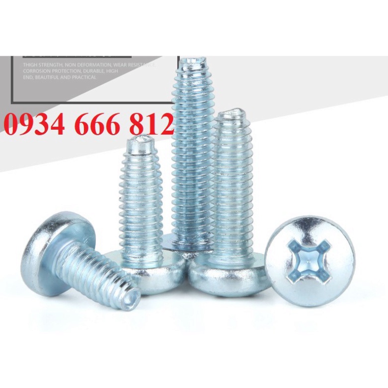 Combo 50c Bulong tự ren, tự taro M5X10, M5x12 thép mạ