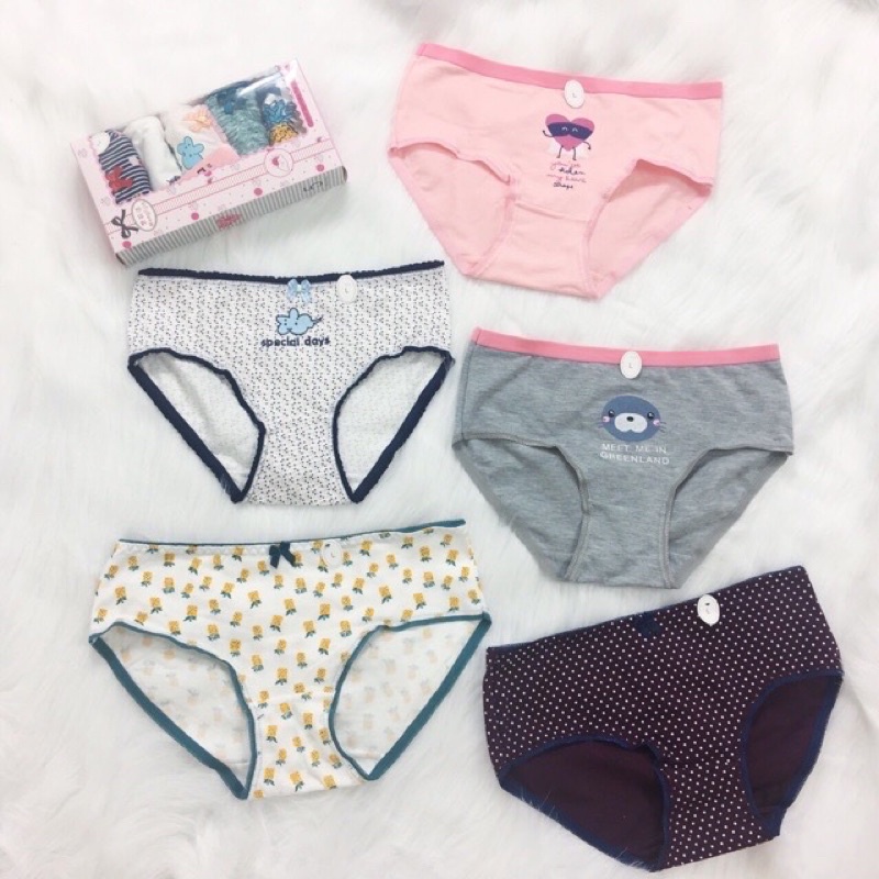 Quần lót cotton hoạ tiết dễ thương-HÌNH THẬT SHOP TỰ CHỤP
