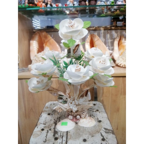 CHẬU HOA TRANG TRÍ HANDMADE LÀM TỪ VỎ ỐC THIÊN NHIÊN