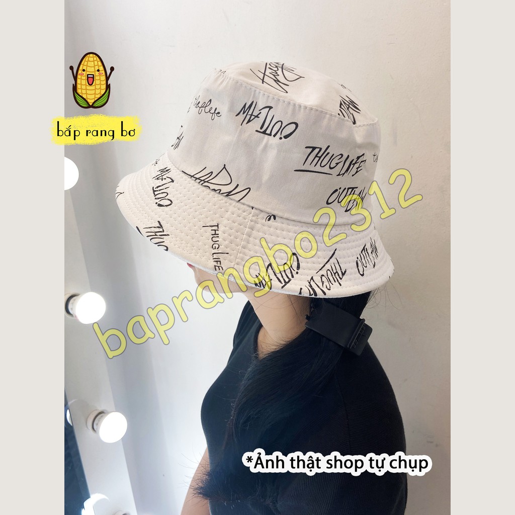 NÓN BUCKET CHỮ THUGLIFE DÀY 2 MẶT PHONG CÁCH ULZZANG UNISEX NAM NỮ NB03