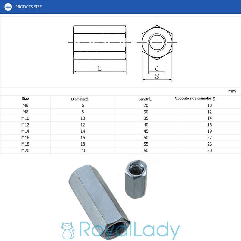 Set 5 đai ốc nối ren M6/M8