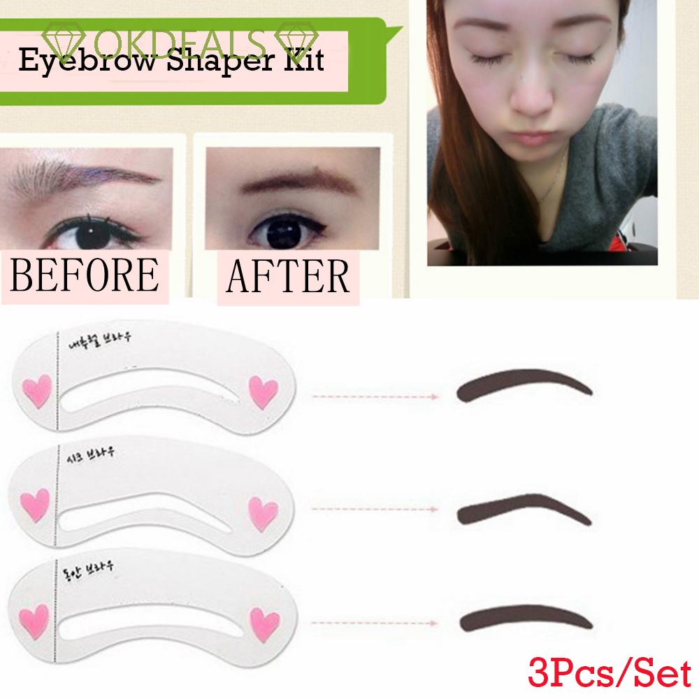 Bộ 3 Khuôn Vẽ Chân Mày 3 Kiểu Có Thể Tái Sử Dụng