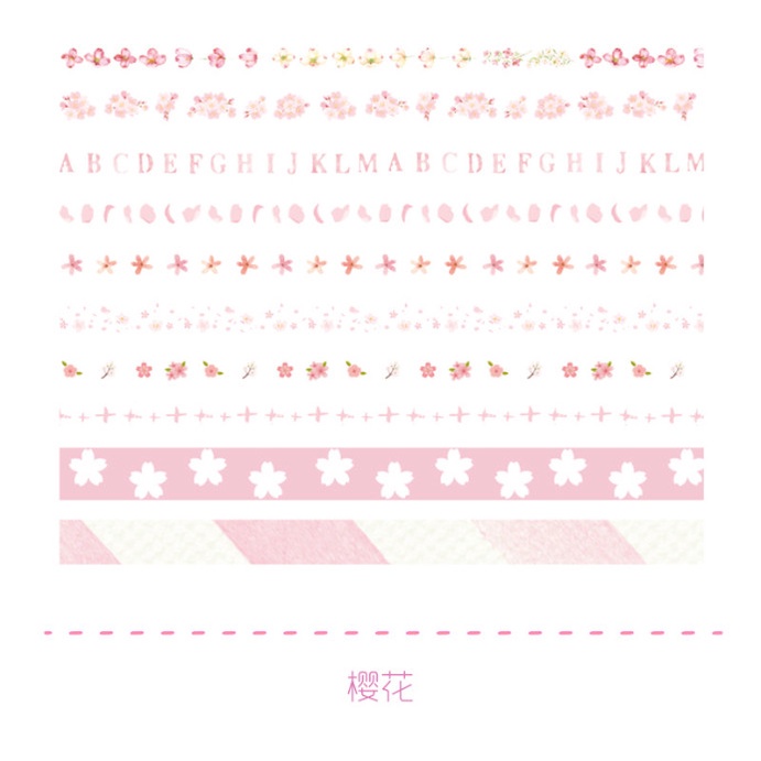 Set 10 cuộn băng dính washi nhiều màu sắc dùng trang trí scrapbook/album độc đáo BAG U BDMINI22