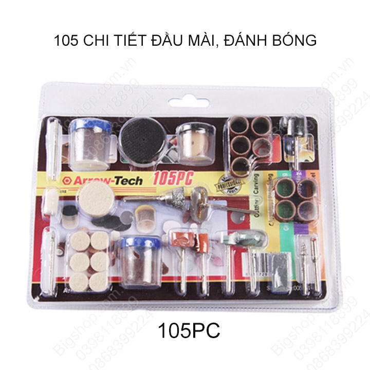 Máy mài, đánh bóng cầm tay chạy điện 220V/12VDC (loại tốt) kèm bộ phụ kiện đầu mài, đánh bóng (Hàng có sẵn)