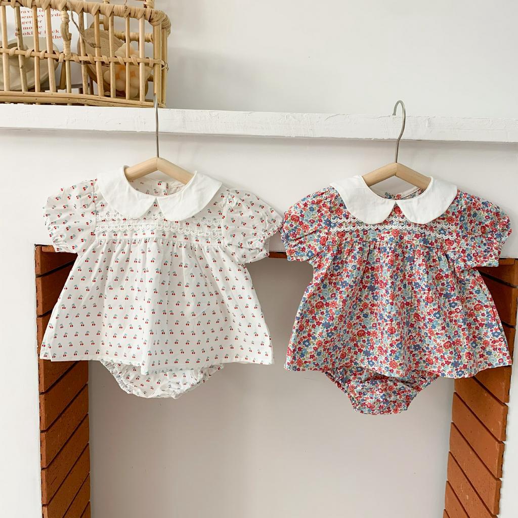 Bộ Áo Liền Quần Hai Mảnh Tay Ngắn In Họa Tiết cherry / Hoa Phong Cách Hàn Quốc Thời Trang Mùa Hè Dành Cho Bé Trai 08