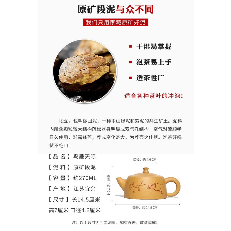 Ấm Tử Sa Nghi Hưng Ô Thú Thiên Tế 270 ml (Đoạn Nê)