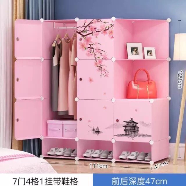 Tặng Móc Treo Sườn và thanh treo - Tủ Quần Áo 12 ô (GỒM 7 Ô LỚN+ 2 KỆ GÓC+ 3 Ô GIÀY) ĐỂ ĐỒ ĐA NĂNG -BẢO HÀNH 2 NĂM