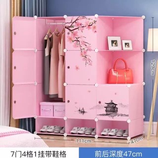 Tặng Móc Treo Sườn và thanh treo - Tủ Quần Áo 12 ô (GỒM 7 Ô LỚN+ 2 KỆ GÓC+ 3 Ô GIÀY) ĐỂ ĐỒ ĐA NĂNG -BẢO HÀNH 2 NĂM