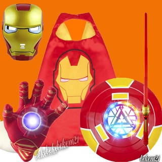 Găng Chưởng Khiên Thủ người sắt bộ áo choàng, kiếm laser ánh sáng,mặt nạ đèn led IRONMAN avengers marvel cho bé