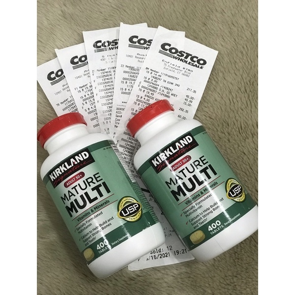 Mature Multi Kirkland – Bổ sung vitamin và khoáng chất cho nam nữ trên 50 tuổi.