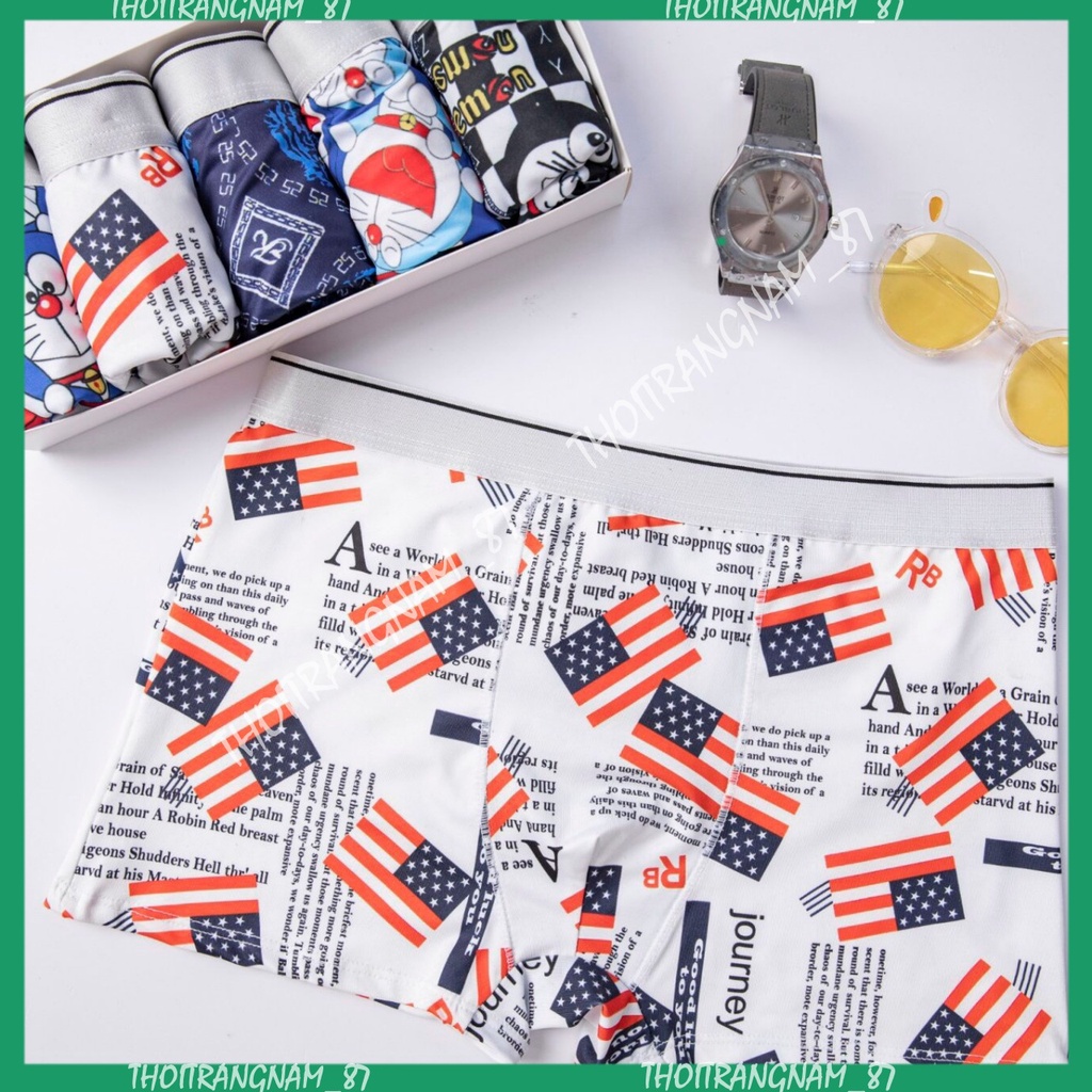 [ HỘP 4 CHIẾC . 5 CHIẾC SỊP HH] boxer nam họa tiết màuNGẪU NHIÊN ,chất kiệu thun lạnh thoáng mát ,co giãn, họa tiết cute