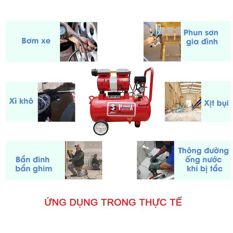 máy nén khí mini panda PA 800/12 lõi đồng 100%.máy nén khí không dầu . Bình 12lít .công xuất 850kw . chạy siêu êm